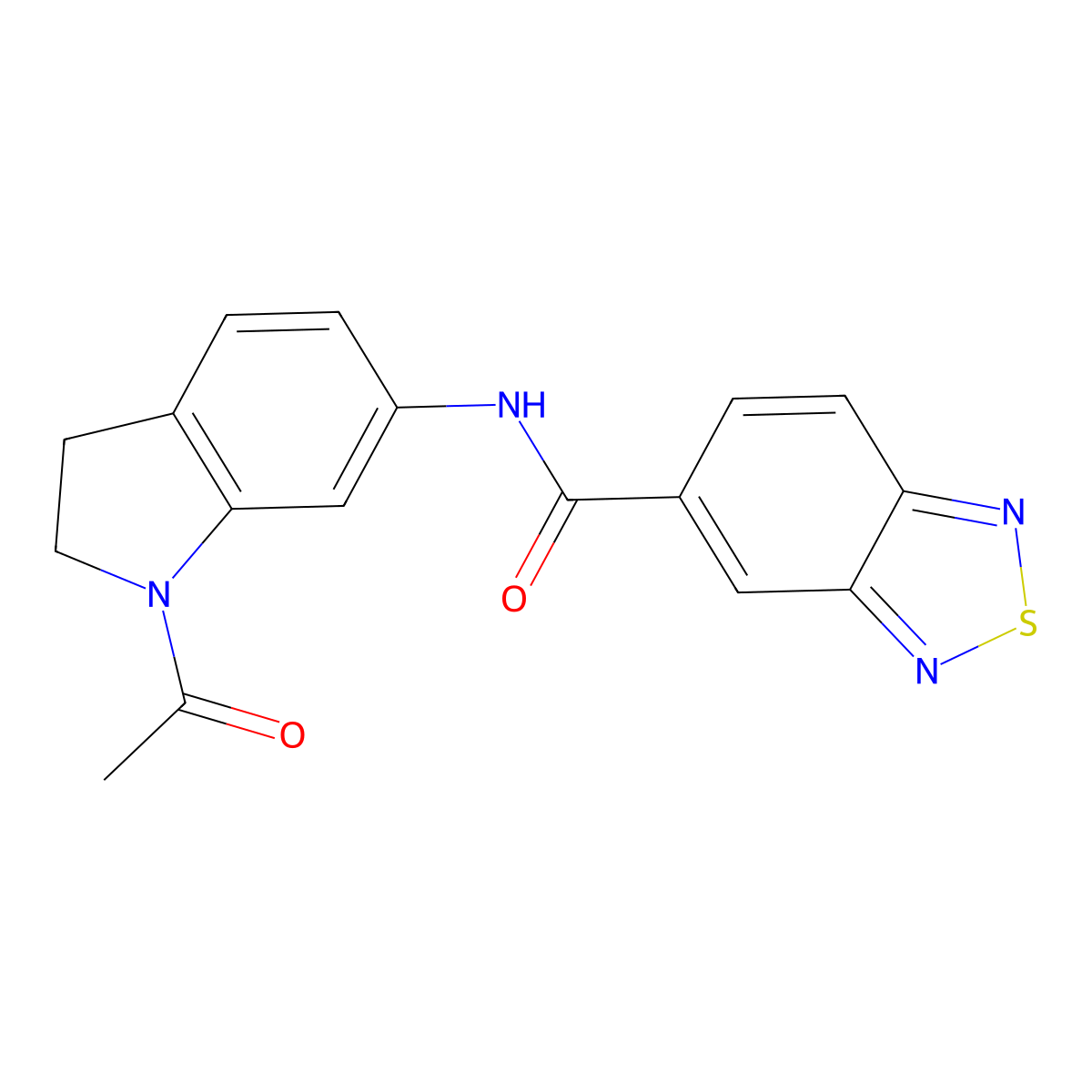 N-(1-acetylindolin-6-yl)benzo[c][1,2,5]thiadiazole-5-carboxamide molecular structure, CAS 1206995-10-9