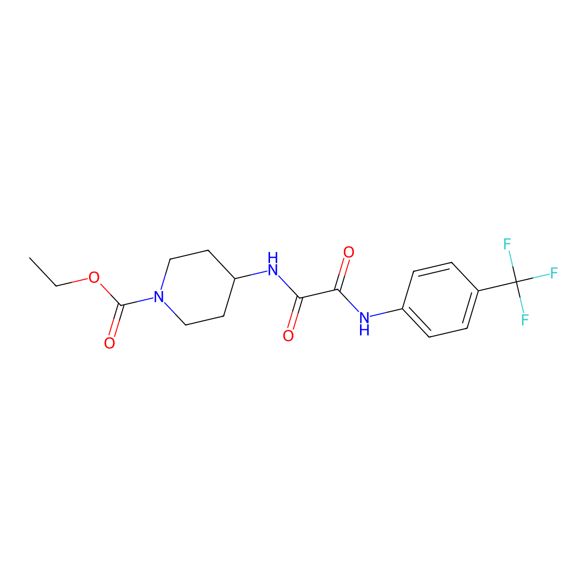 Ethyl 4-(2-oxo-2-((4-(trifluoromethyl)phenyl)amino)acetamido)piperidine-1-carboxylate molecular structure, CAS 1206995-38-1
