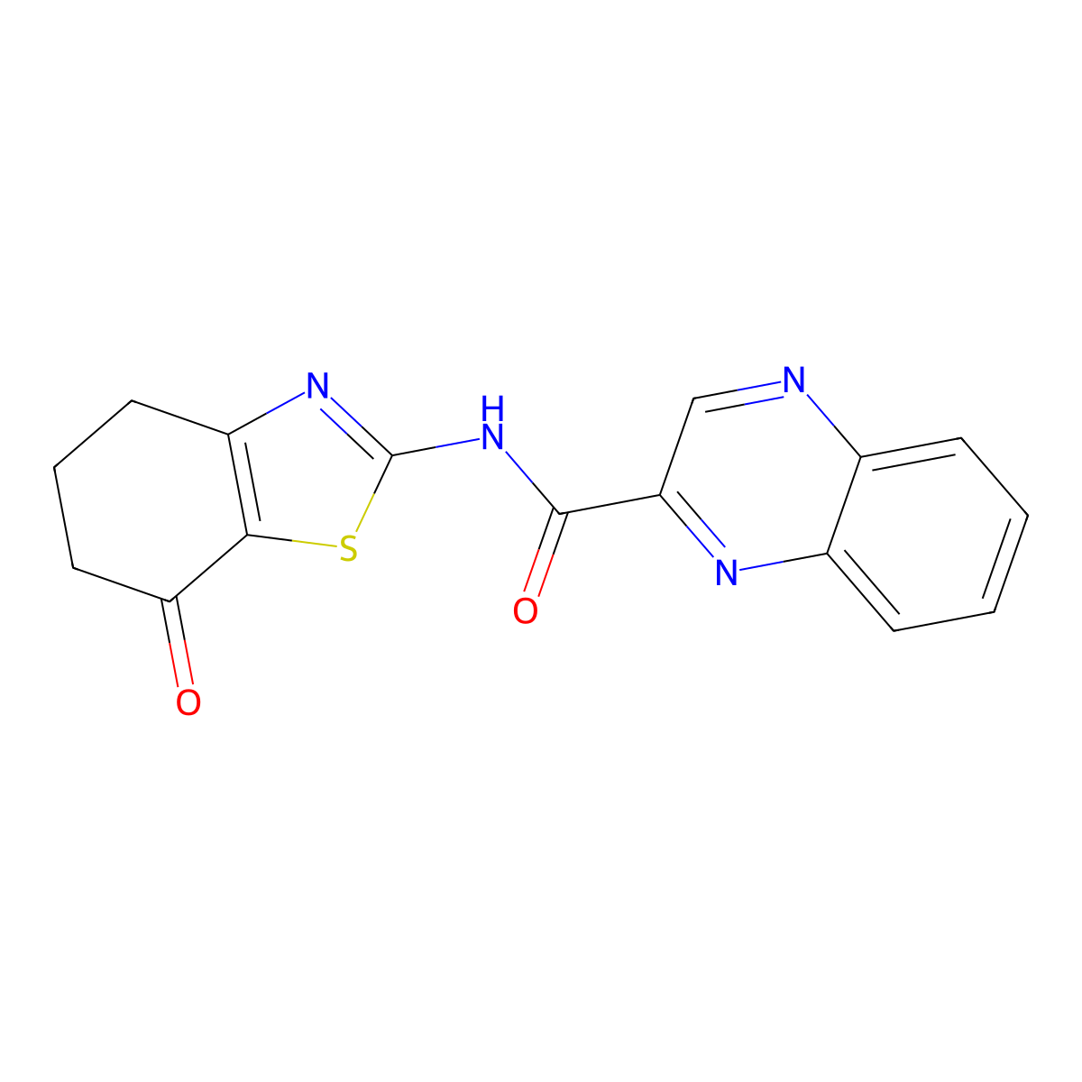N-(7-oxo-4,5,6,7-tetrahydrobenzo[d]thiazol-2-yl)quinoxaline-2-carboxamide molecular structure, CAS 1206995-58-5