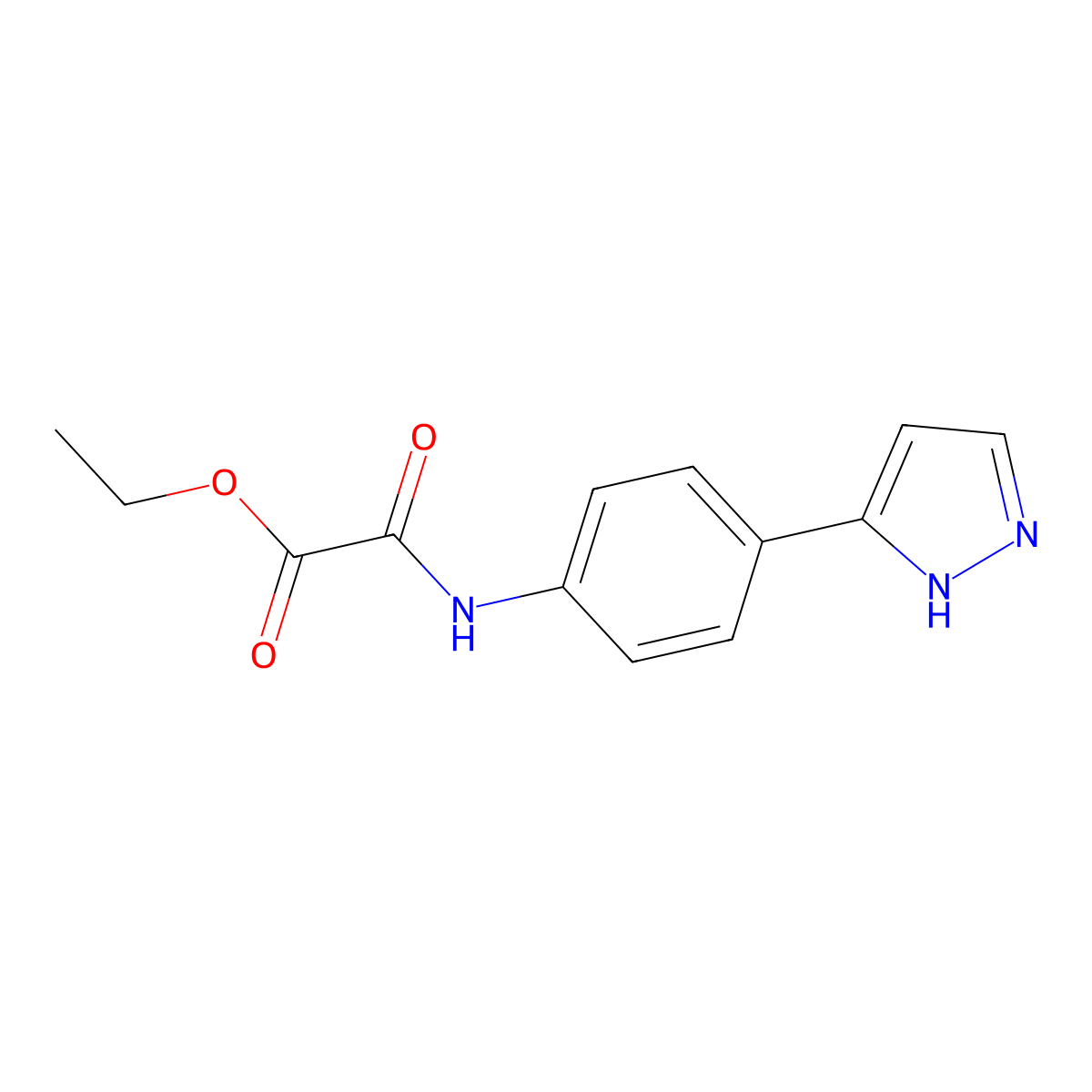 ethyl 2-((4-(1H-pyrazol-3-yl)phenyl)amino)-2-oxoacetate molecular structure, CAS 1206995-62-1