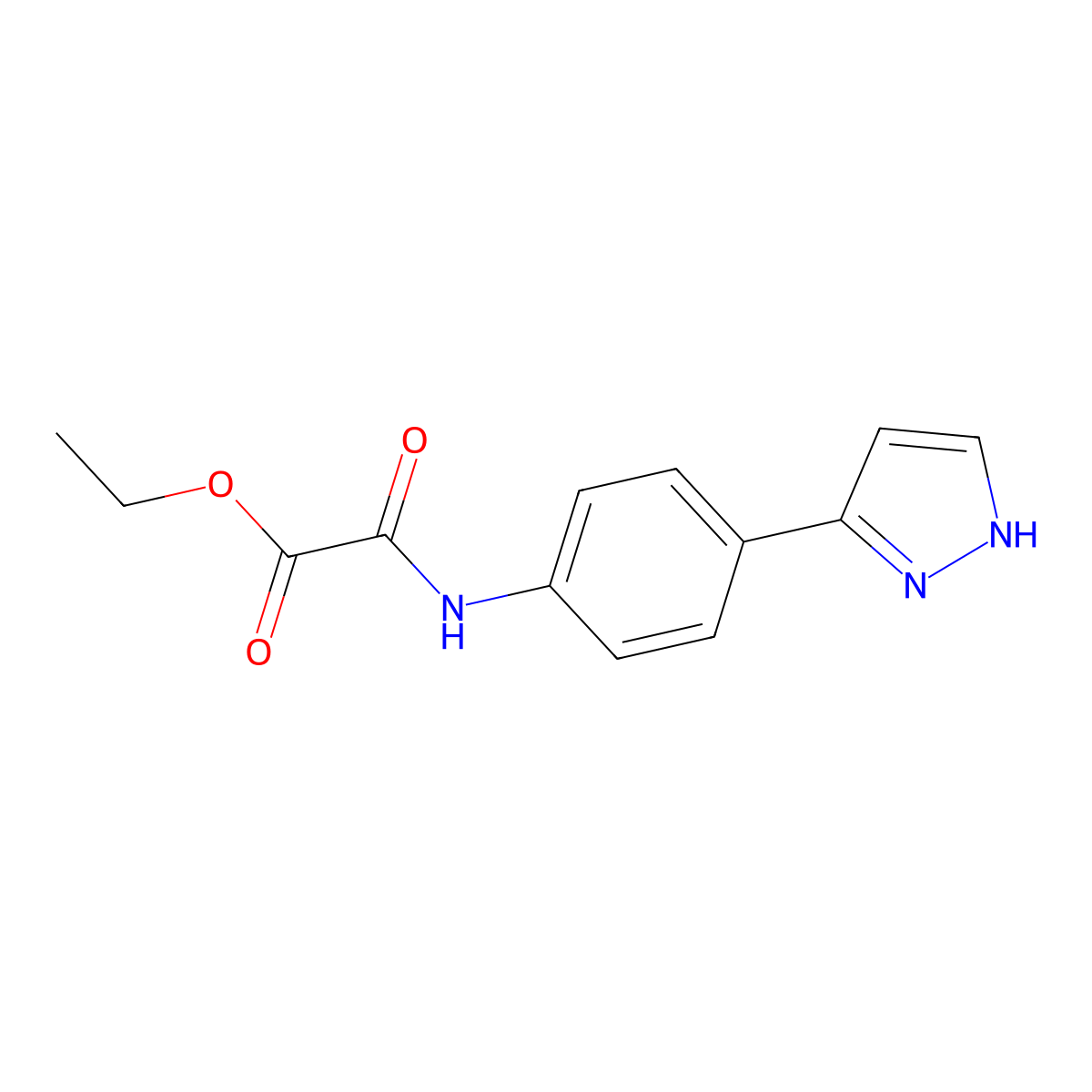 ethyl 2-((4-(1H-pyrazol-3-yl)phenyl)amino)-2-oxoacetate molecular structure, CAS 1206995-62-1