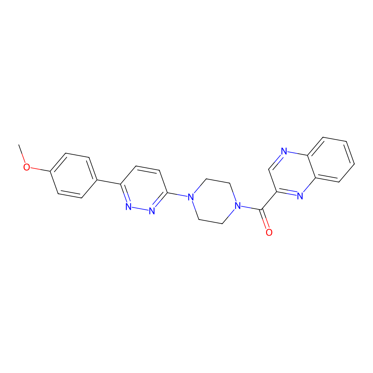 (4-(6-(4-Methoxyphenyl)pyridazin-3-yl)piperazin-1-yl)(quinoxalin-2-yl)methanone molecular structure, CAS 1206995-76-7