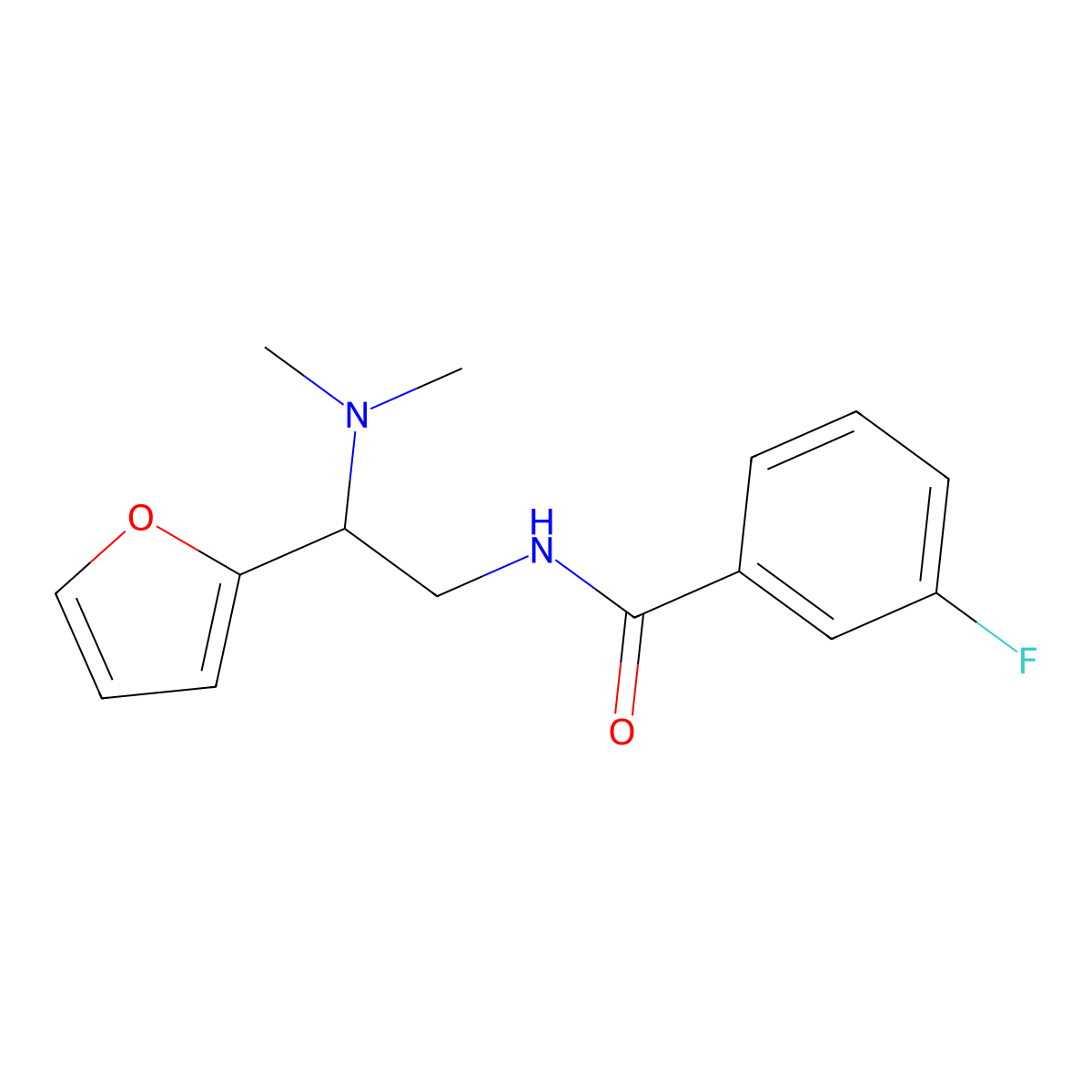 N-(2-(dimethylamino)-2-(furan-2-yl)ethyl)-3-fluorobenzamide molecular structure, CAS 1206995-82-5