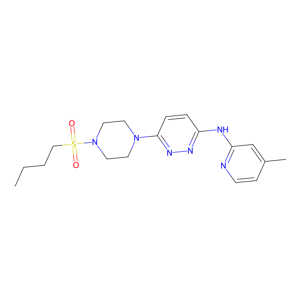 6-(4-(butylsulfonyl)piperazin-1-yl)-N-(4-methylpyridin-2-yl)pyridazin-3-amine molecular structure, CAS 1206995-94-9
