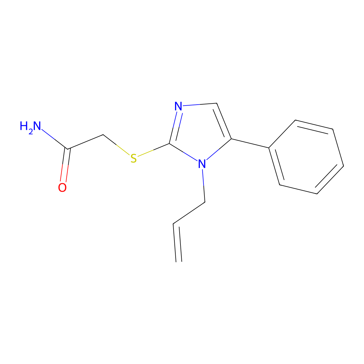 2-((1-allyl-5-phenyl-1H-imidazol-2-yl)thio)acetamide molecular structure, CAS 1206996-10-2