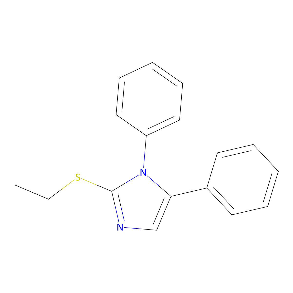 2-(ethylthio)-1,5-diphenyl-1H-imidazole molecular structure, CAS 1206996-23-7
