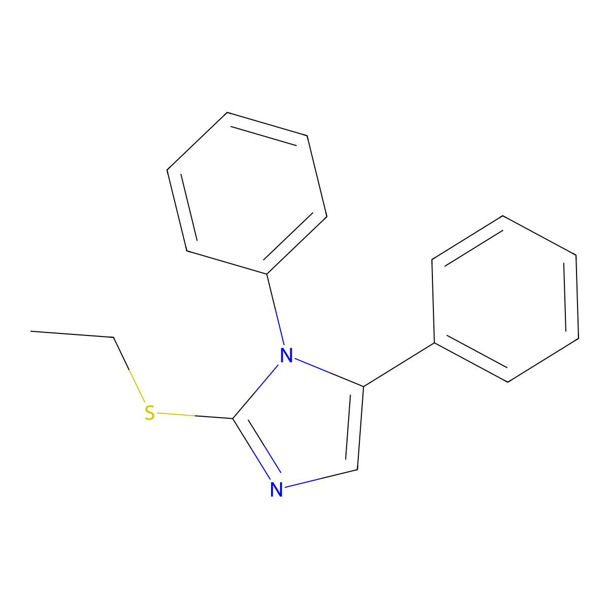 2-(ethylthio)-1,5-diphenyl-1H-imidazole molecular structure, CAS 1206996-23-7