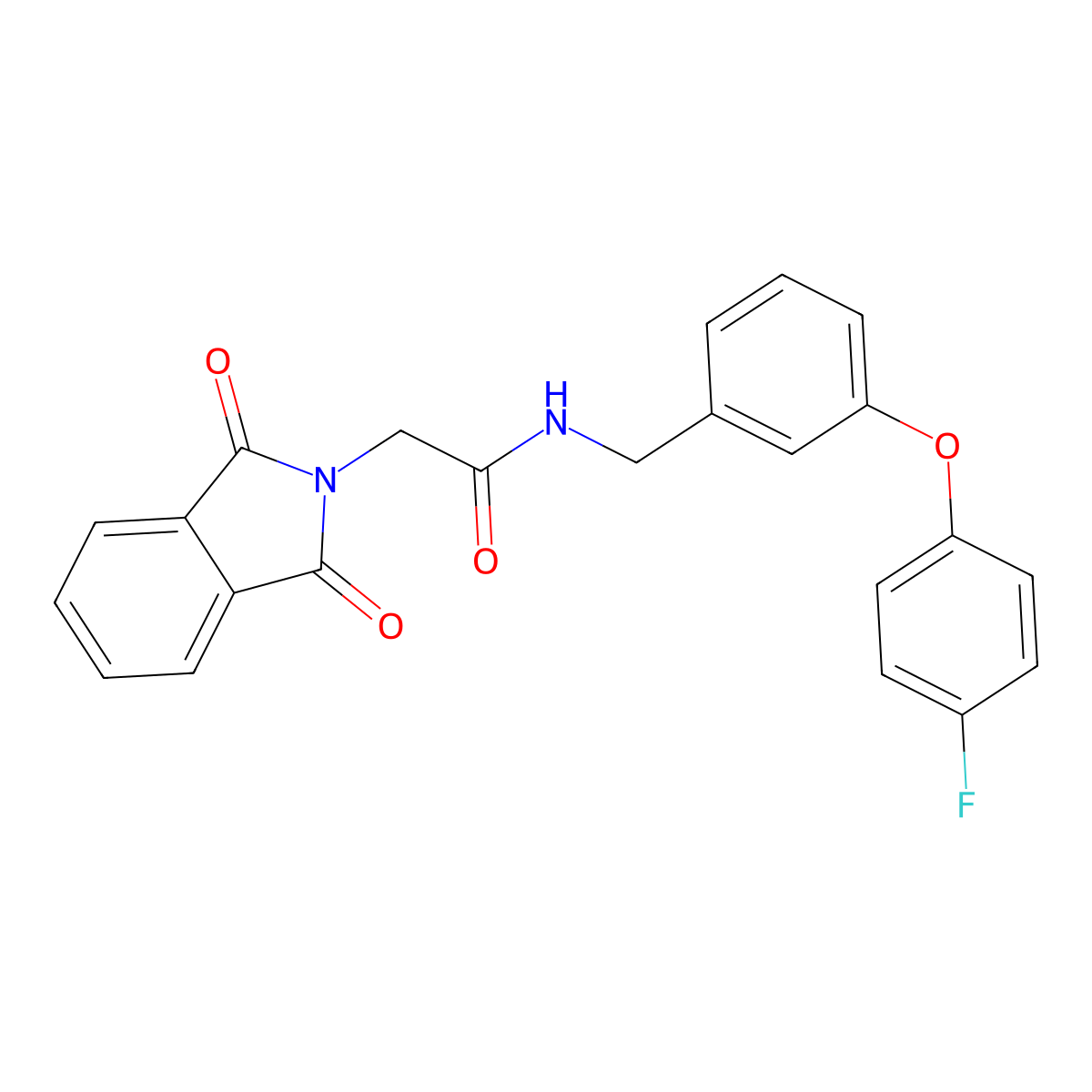 2-(1,3-dioxo-2,3-dihydro-1H-isoindol-2-yl)-N-{[3-(4-fluorophenoxy)phenyl]methyl}acetamide molecular structure, CAS 1206996-32-8
