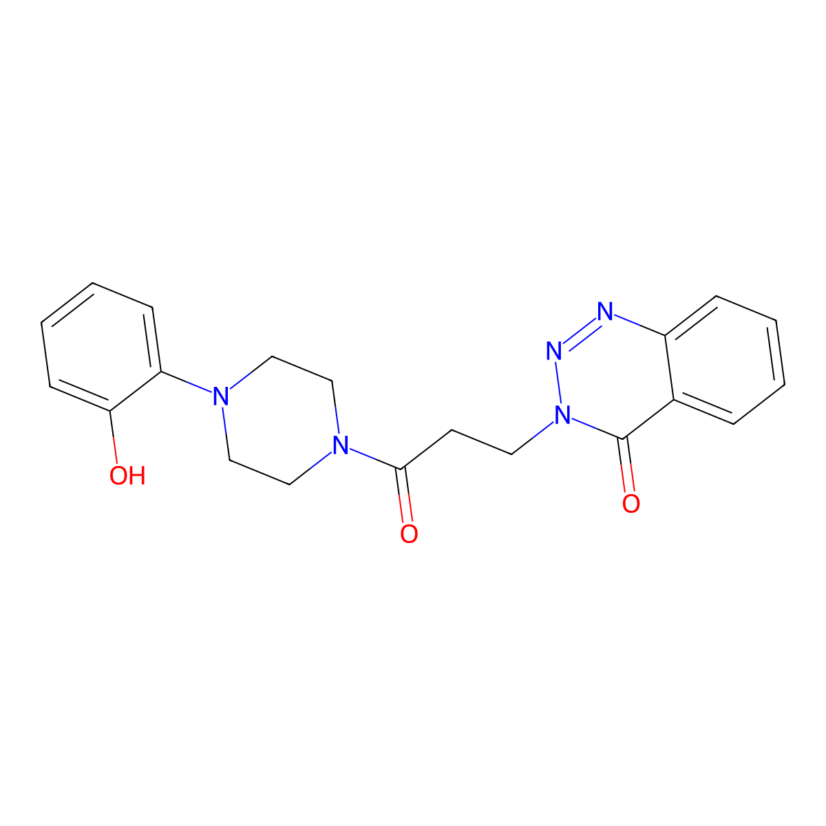 3-(3-(4-(2-hydroxyphenyl)piperazin-1-yl)-3-oxopropyl)benzo[d][1,2,3]triazin-4(3H)-one molecular structure, CAS 1206996-35-1