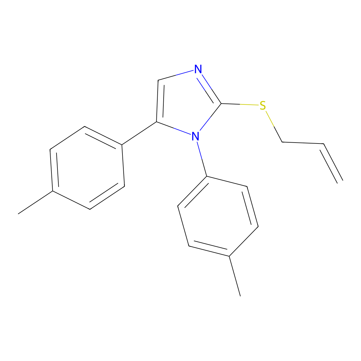 2-(allylthio)-1,5-di-p-tolyl-1H-imidazole molecular structure, CAS 1206996-37-3