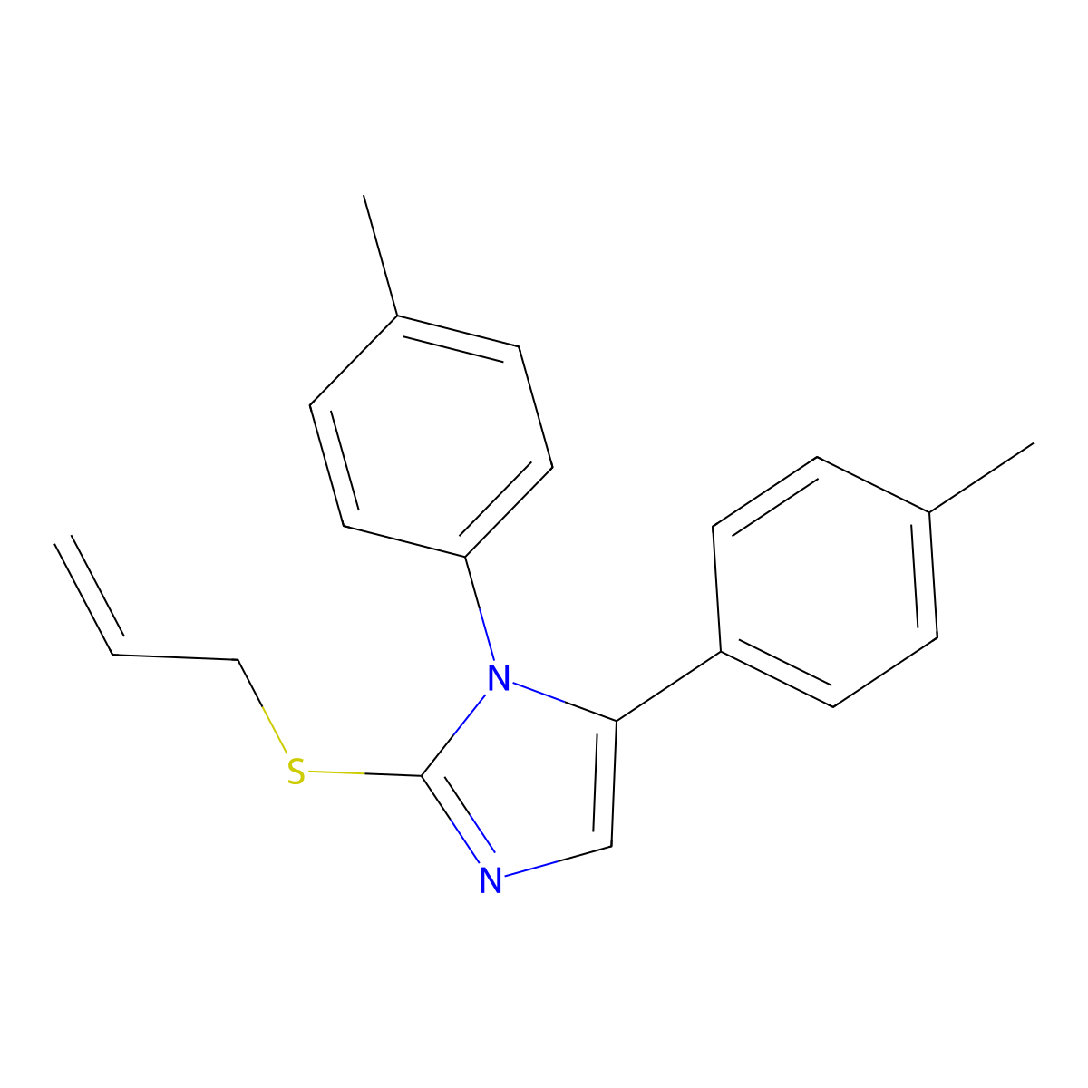 2-(allylthio)-1,5-di-p-tolyl-1H-imidazole molecular structure, CAS 1206996-37-3