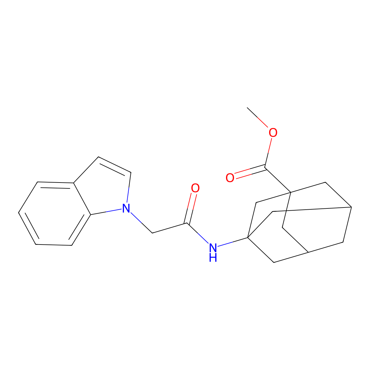 methyl 3-[2-(1H-indol-1-yl)acetamido]adamantane-1-carboxylate molecular structure, CAS 1206996-43-1