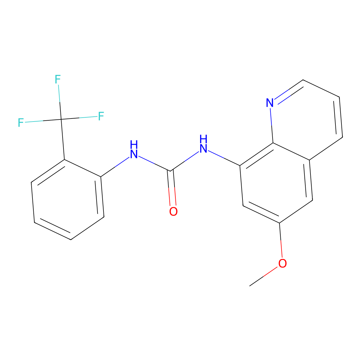 1-(6-Methoxyquinolin-8-yl)-3-[2-(trifluoromethyl)phenyl]urea molecular structure, CAS 1206996-51-1