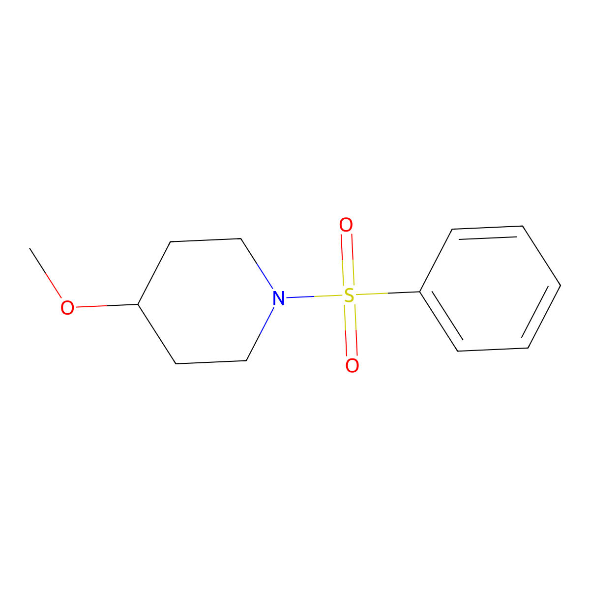 4-Methoxy-1-(phenylsulfonyl)piperidine molecular structure, CAS 1206996-54-4