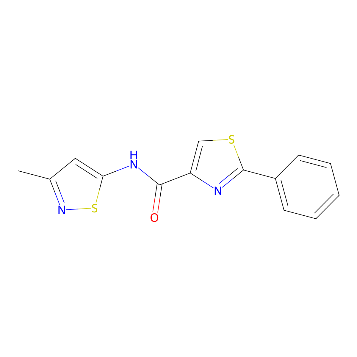 N-(3-methylisothiazol-5-yl)-2-phenylthiazole-4-carboxamide molecular structure, CAS 1206996-94-2
