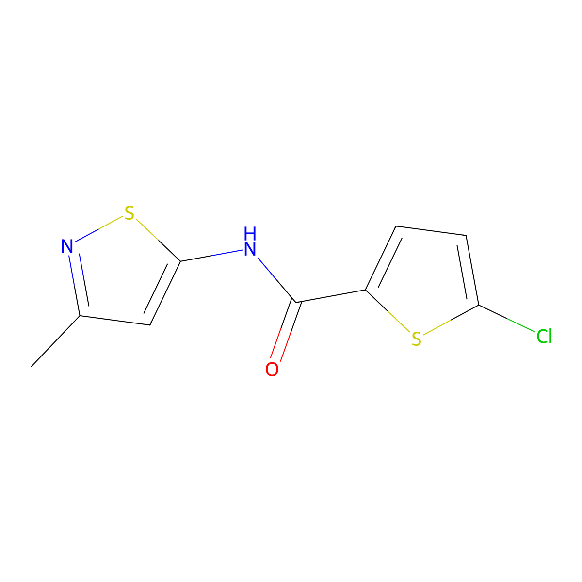5-chloro-N-(3-methylisothiazol-5-yl)thiophene-2-carboxamide molecular structure, CAS 1206997-00-3