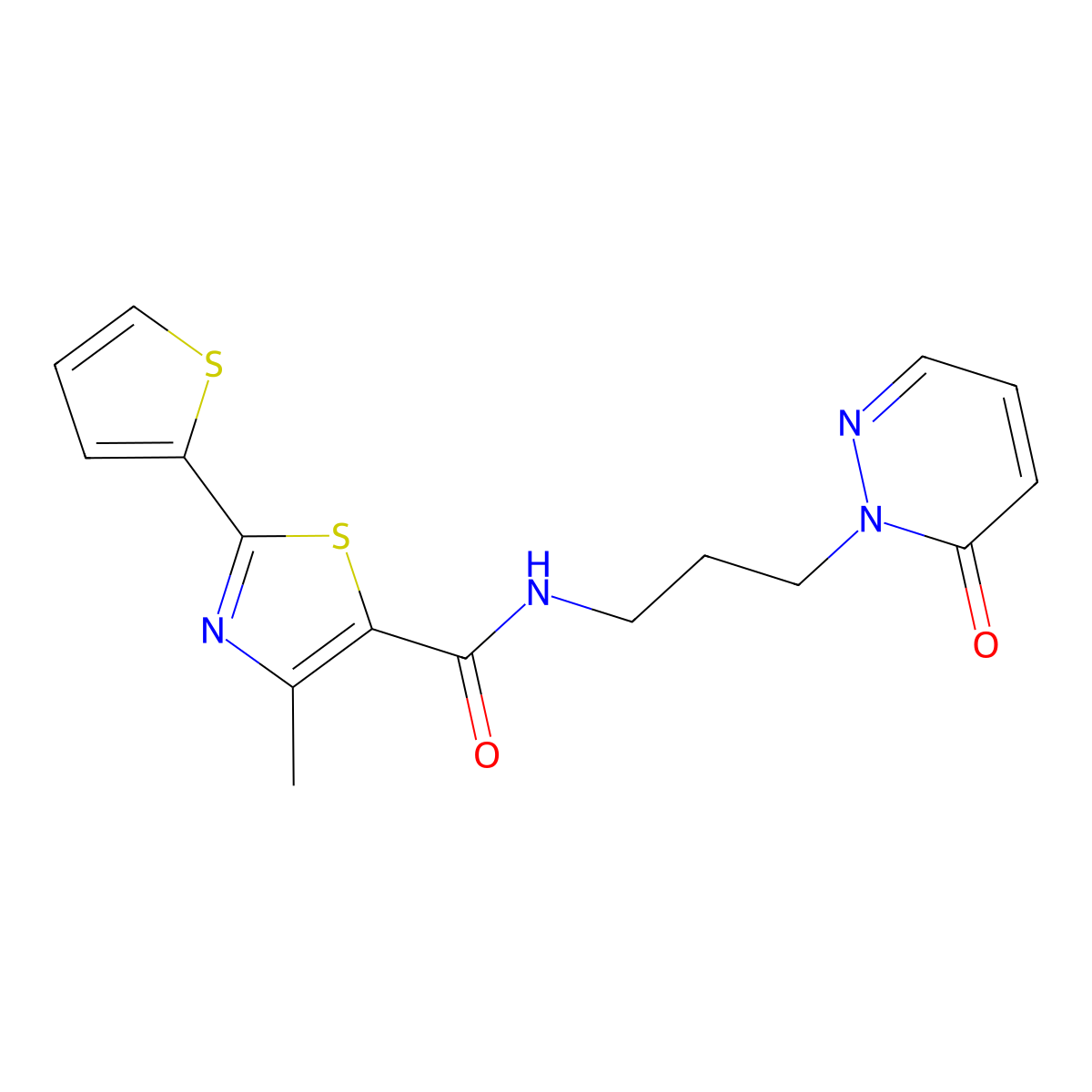 4-methyl-N-(3-(6-oxopyridazin-1(6H)-yl)propyl)-2-(thiophen-2-yl)thiazole-5-carboxamide molecular structure, CAS 1206997-16-1