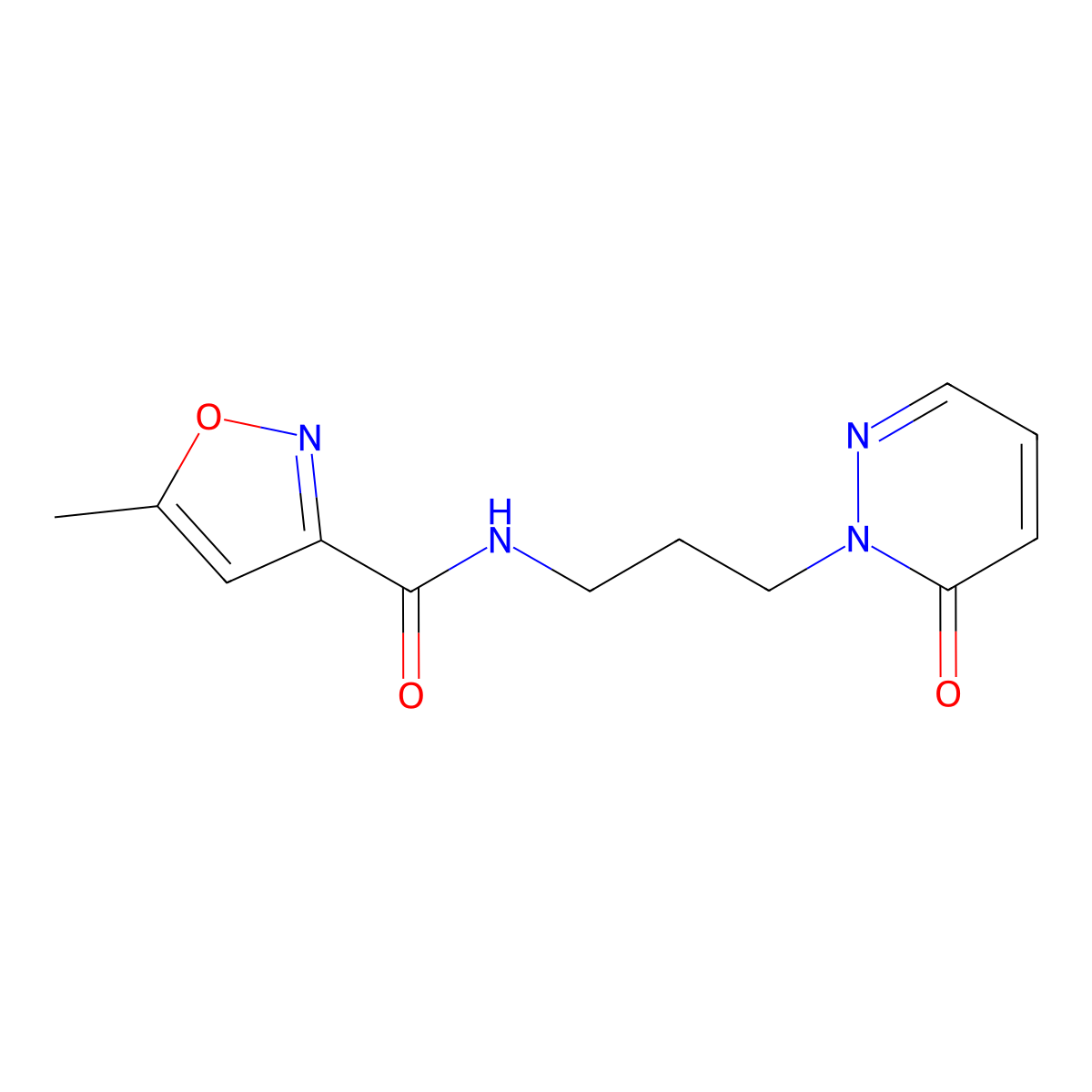5-methyl-N-(3-(6-oxopyridazin-1(6H)-yl)propyl)isoxazole-3-carboxamide molecular structure, CAS 1206997-19-4