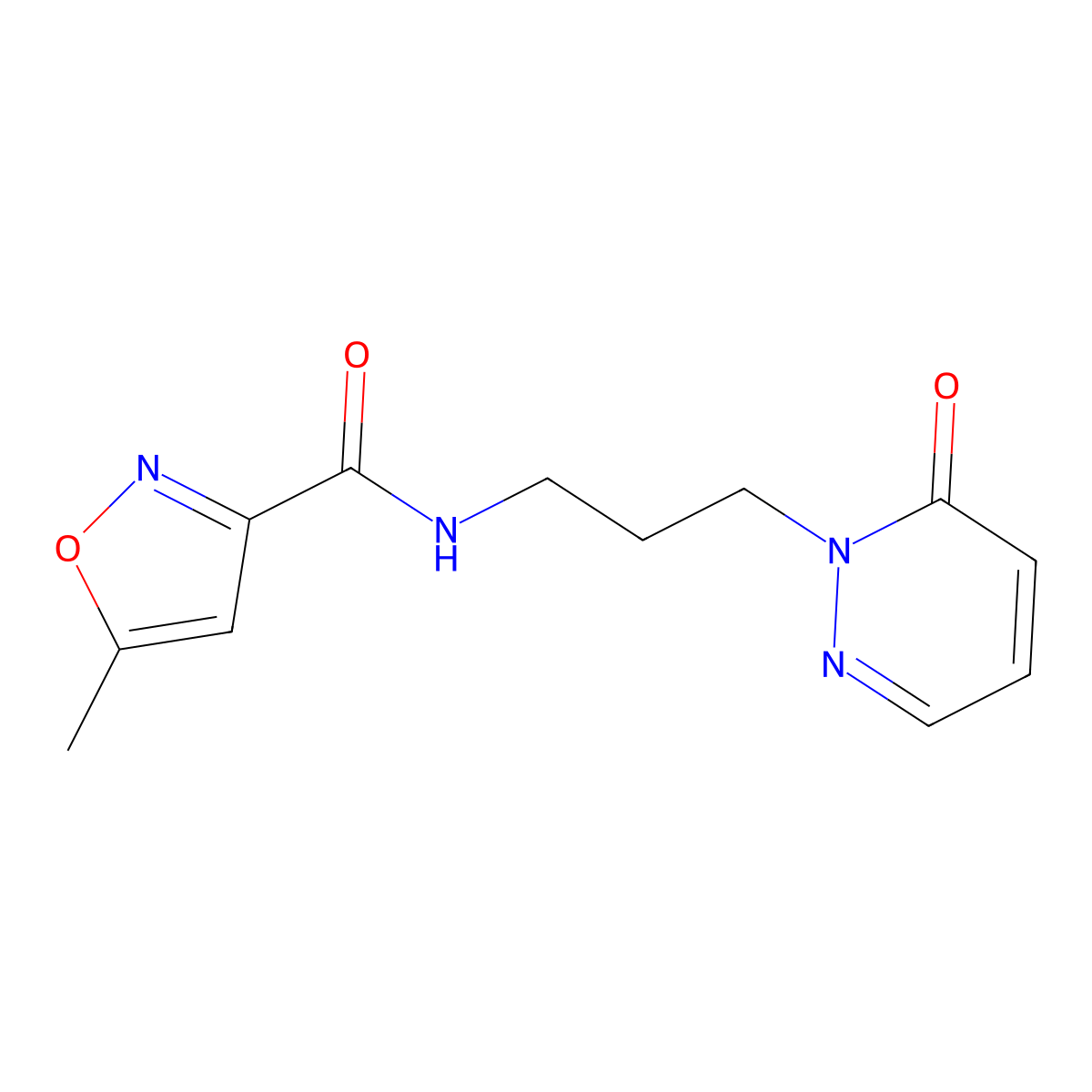 5-methyl-N-(3-(6-oxopyridazin-1(6H)-yl)propyl)isoxazole-3-carboxamide molecular structure, CAS 1206997-19-4