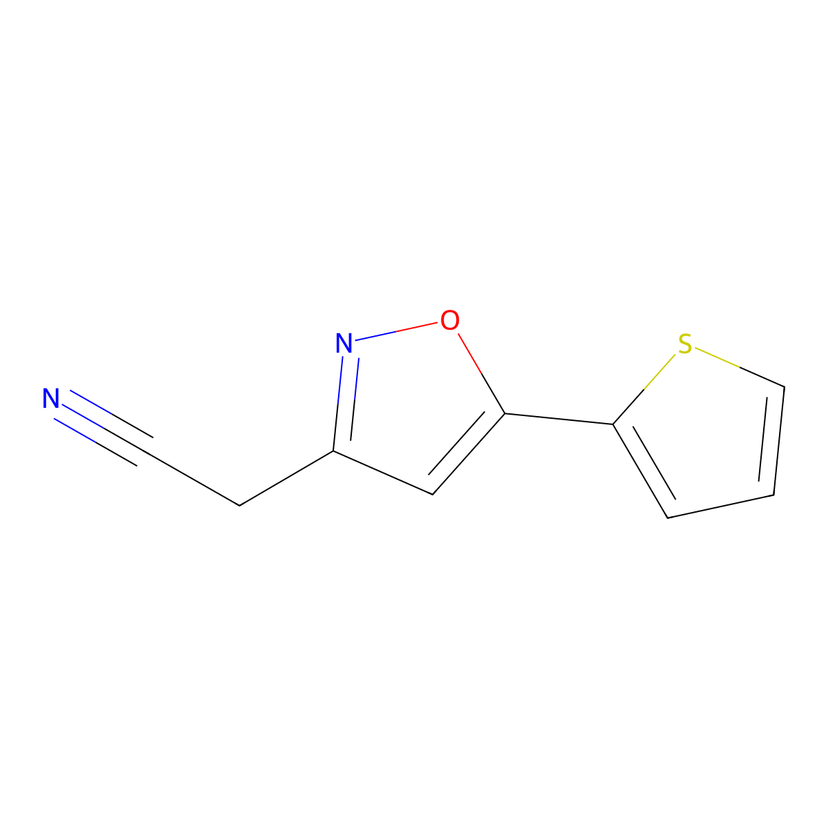 2-(5-(Thiophen-2-yl)isoxazol-3-yl)acetonitrile molecular structure, CAS 1206997-24-1