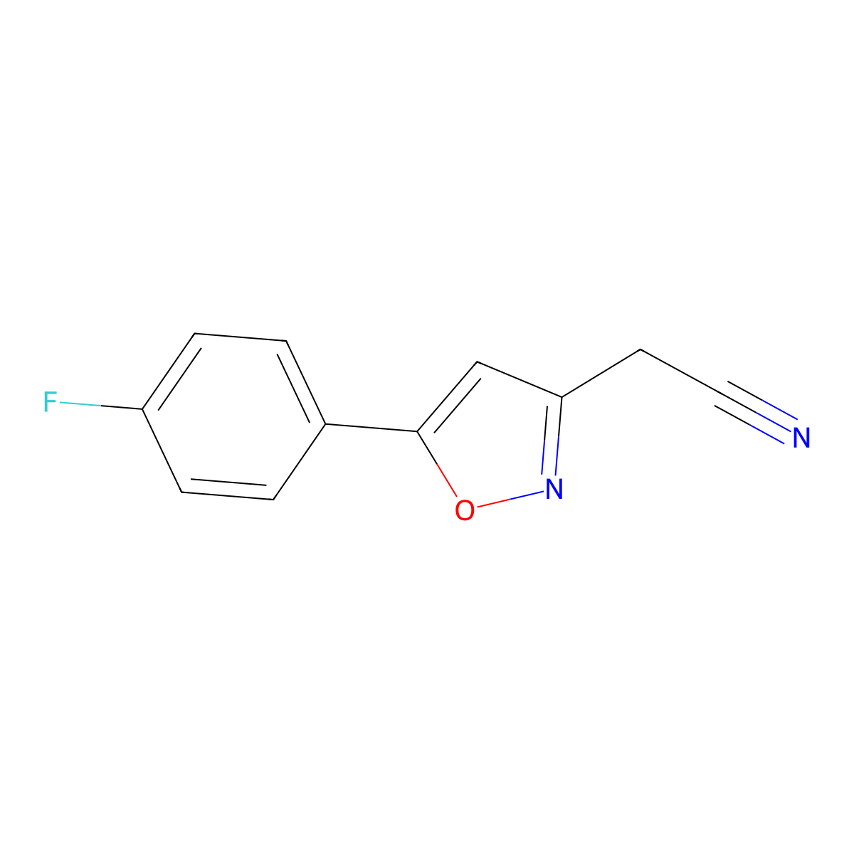 2-(5-(4-Fluorophenyl)isoxazol-3-yl)acetonitrile molecular structure, CAS 1206997-27-4