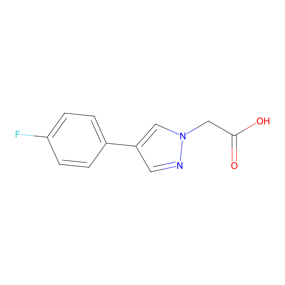 [4-(4-fluorophenyl)-1H-pyrazol-1-yl]acetic acid molecular structure, CAS 1206997-40-1