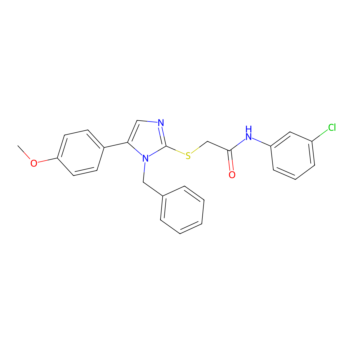 2-((1-benzyl-5-(4-methoxyphenyl)-1H-imidazol-2-yl)thio)-N-(3-chlorophenyl)acetamide molecular structure, CAS 1206997-78-5