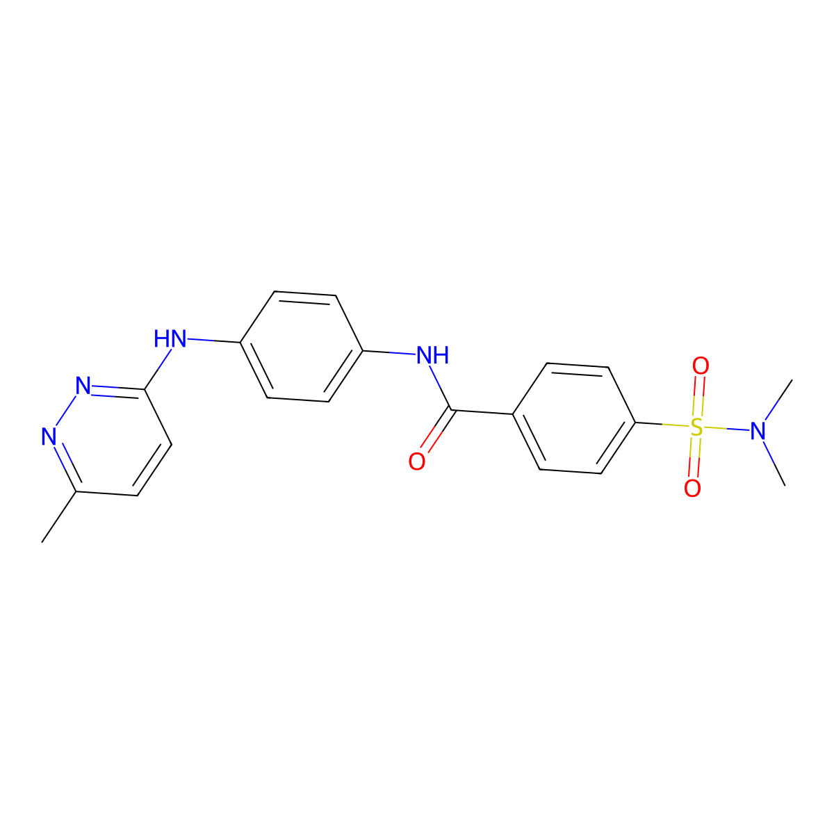 4-(N,N-dimethylsulfamoyl)-N-(4-((6-methylpyridazin-3-yl)amino)phenyl)benzamide molecular structure, CAS 1206997-80-9
