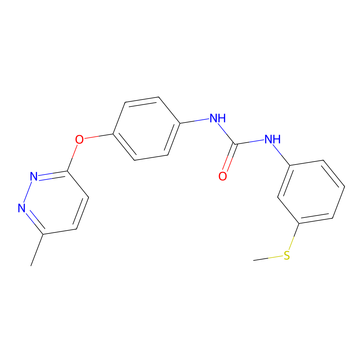 1-(4-((6-Methylpyridazin-3-yl)oxy)phenyl)-3-(3-(methylthio)phenyl)urea molecular structure, CAS 1206998-00-6