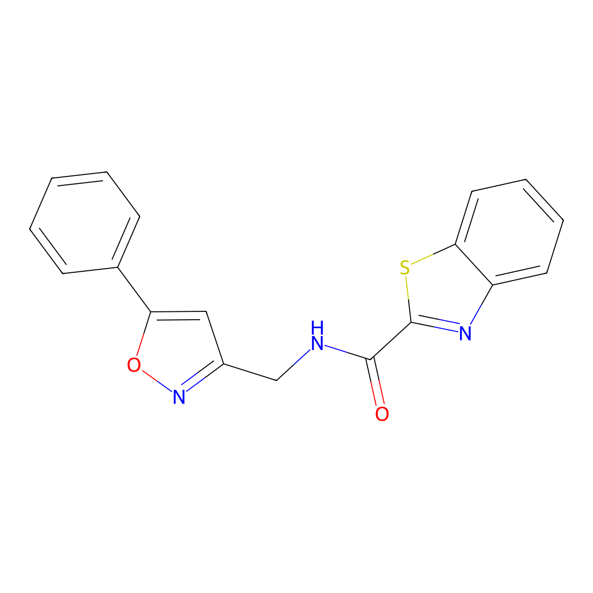N-((5-phenylisoxazol-3-yl)methyl)benzo[d]thiazole-2-carboxamide molecular structure, CAS 1206998-03-9