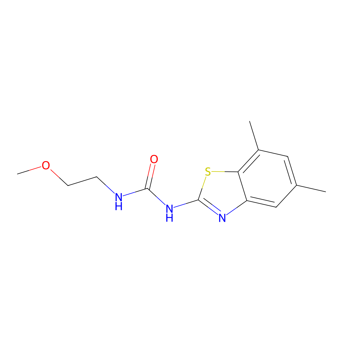 1-(5,7-Dimethylbenzo[d]thiazol-2-yl)-3-(2-methoxyethyl)urea molecular structure, CAS 1206998-59-5