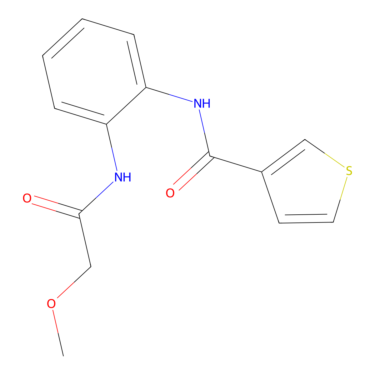 N-[2-(2-methoxyacetamido)phenyl]thiophene-3-carboxamide molecular structure, CAS 1206998-62-0