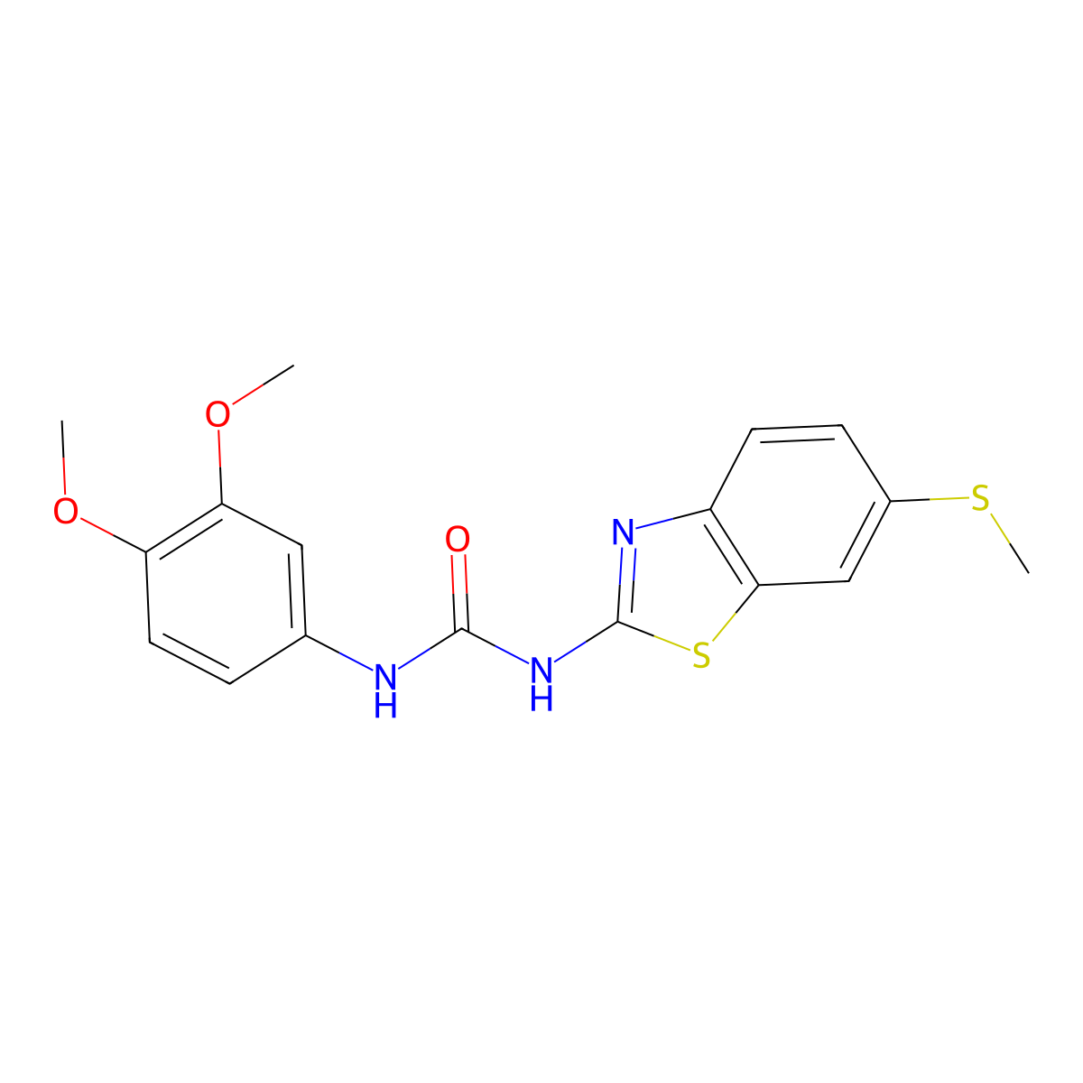 1-(3,4-Dimethoxyphenyl)-3-(6-(methylthio)benzo[d]thiazol-2-yl)urea molecular structure, CAS 1206998-69-7