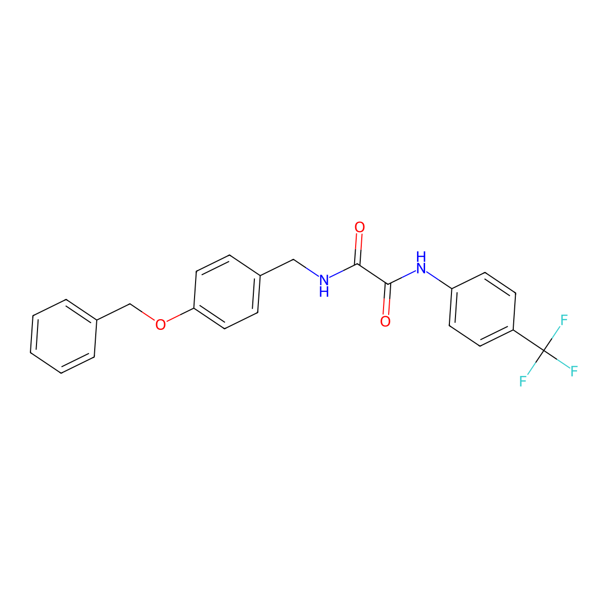 N1-(4-(benzyloxy)benzyl)-N2-(4-(trifluoromethyl)phenyl)oxalamide molecular structure, CAS 1206998-84-6