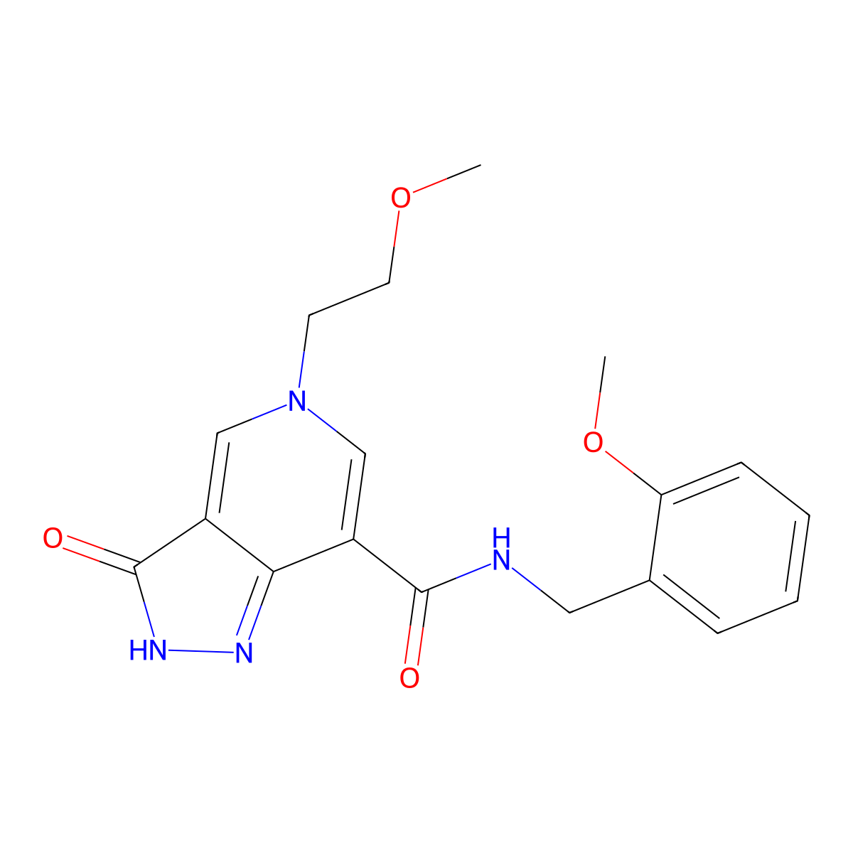 N-(2-methoxybenzyl)-5-(2-methoxyethyl)-3-oxo-3,5-dihydro-2H-pyrazolo[4,3-c]pyridine-7-carboxamide molecular structure, CAS 1206998-88-0