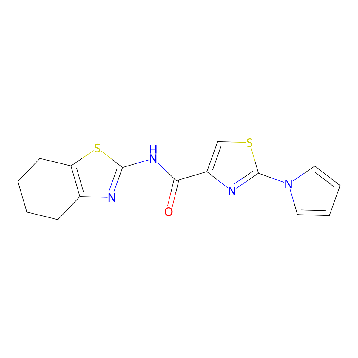 2-(1H-pyrrol-1-yl)-N-(4,5,6,7-tetrahydrobenzo[d]thiazol-2-yl)thiazole-4-carboxamide molecular structure, CAS 1206998-91-5