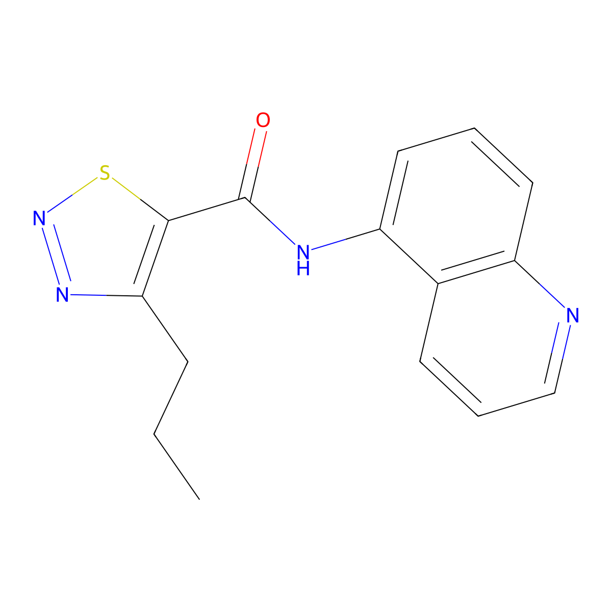 4-propyl-N-(quinolin-5-yl)-1,2,3-thiadiazole-5-carboxamide molecular structure, CAS 1206998-94-8