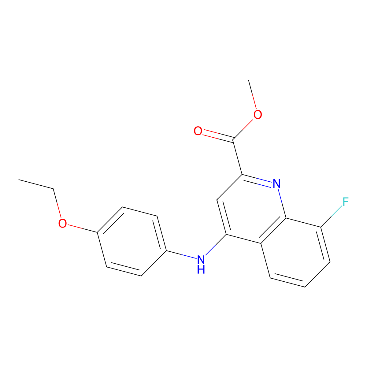 Methyl 4-[(4-ethoxyphenyl)amino]-8-fluoroquinoline-2-carboxylate molecular structure, CAS 1206999-00-9