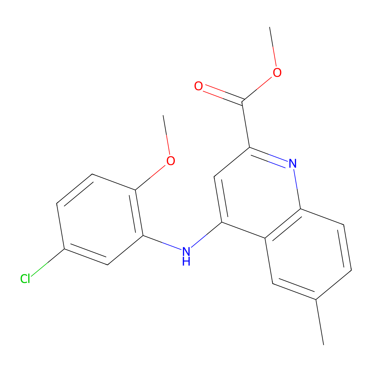 Methyl 4-[(5-chloro-2-methoxyphenyl)amino]-6-methylquinoline-2-carboxylate molecular structure, CAS 1206999-07-6