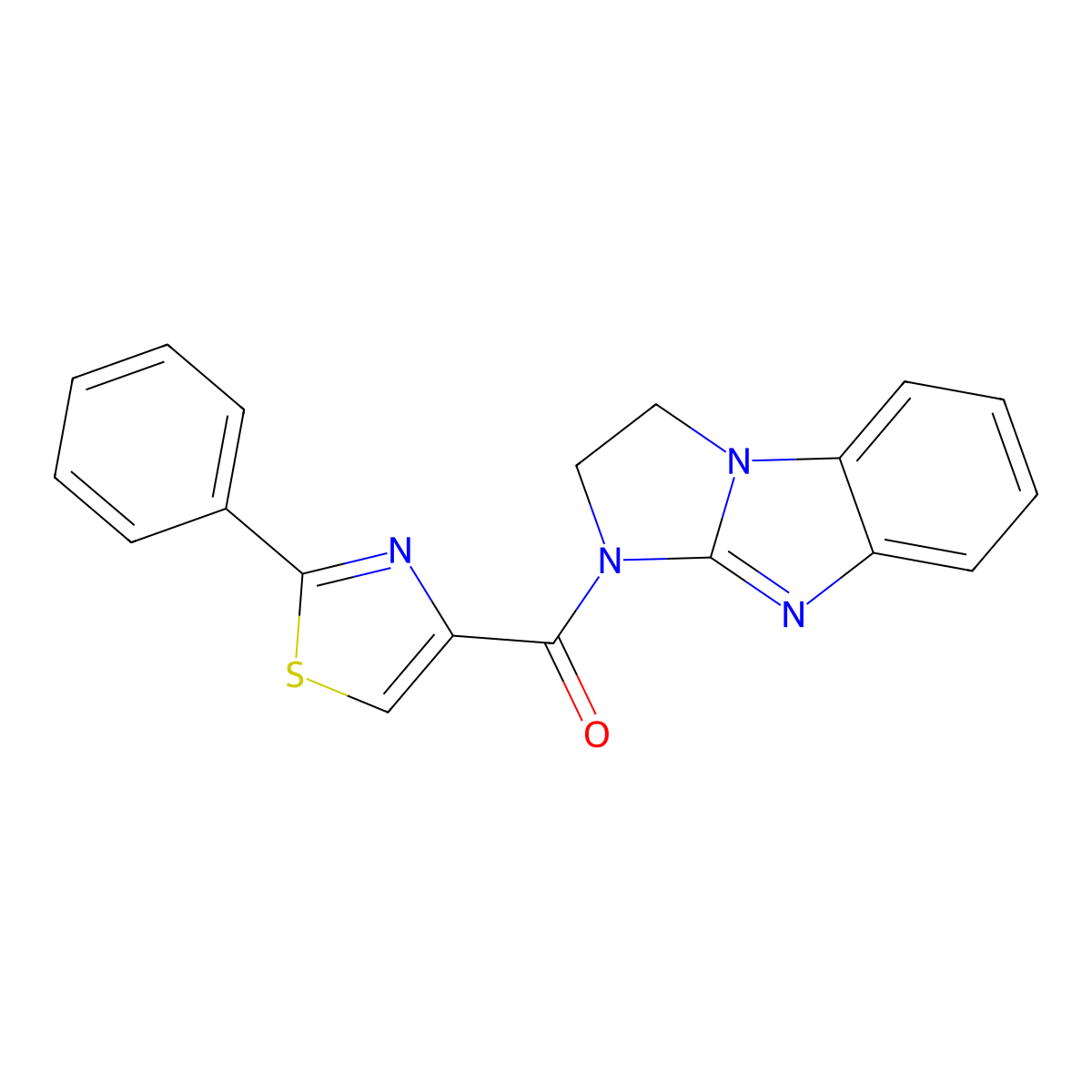 (2,3-dihydro-1H-benzo[d]imidazo[1,2-a]imidazol-1-yl)(2-phenylthiazol-4-yl)methanone molecular structure, CAS 1206999-08-7
