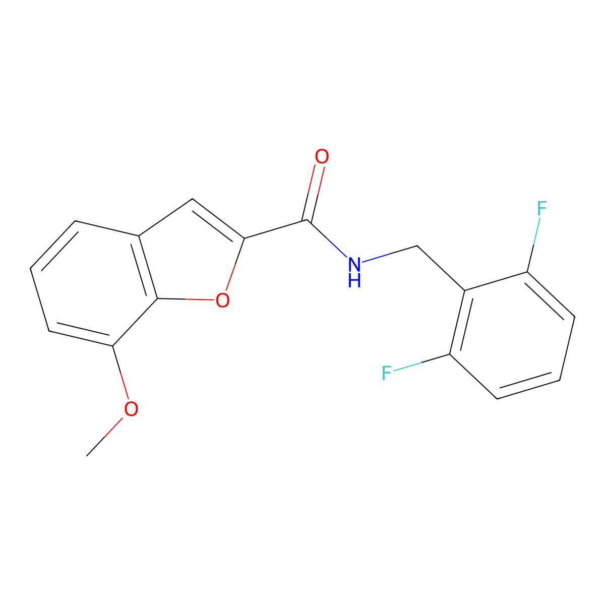 N-(2,6-difluorobenzyl)-7-methoxybenzofuran-2-carboxamide molecular structure, CAS 1206999-27-0