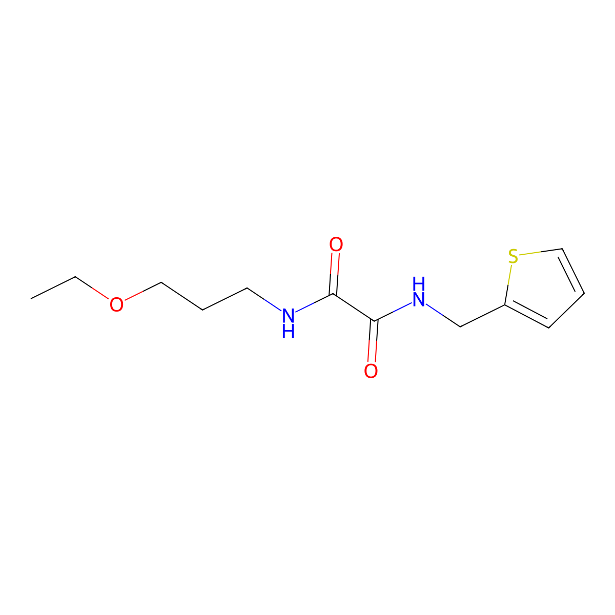 N1-(3-ethoxypropyl)-N2-(thiophen-2-ylmethyl)oxalamide molecular structure, CAS 1206999-39-4