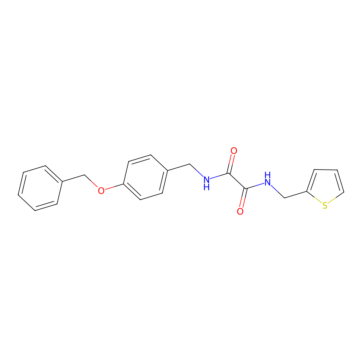 N1-(4-(benzyloxy)benzyl)-N2-(thiophen-2-ylmethyl)oxalamide molecular structure, CAS 1206999-43-0