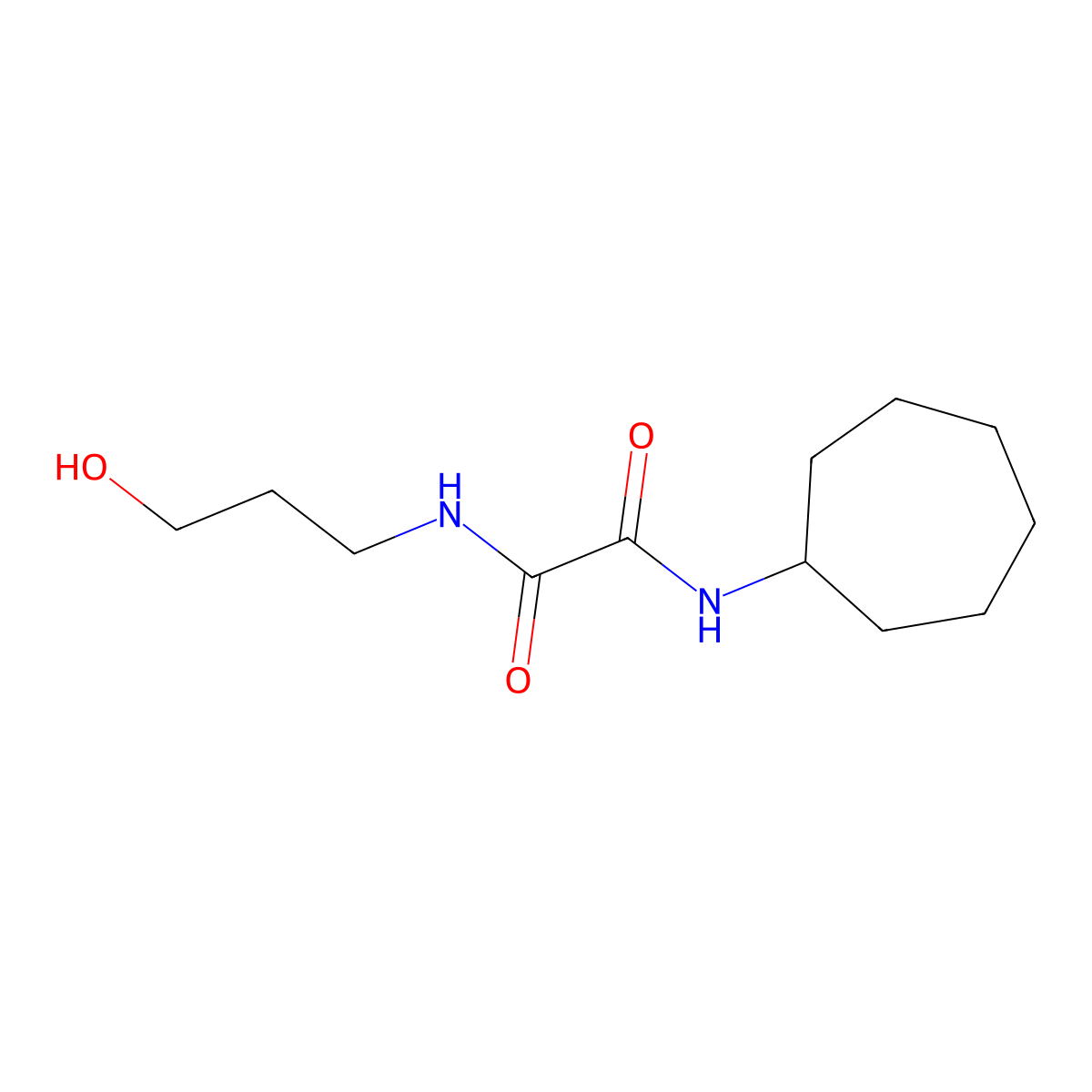 N1-cycloheptyl-N2-(3-hydroxypropyl)oxalamide molecular structure, CAS 1206999-47-4