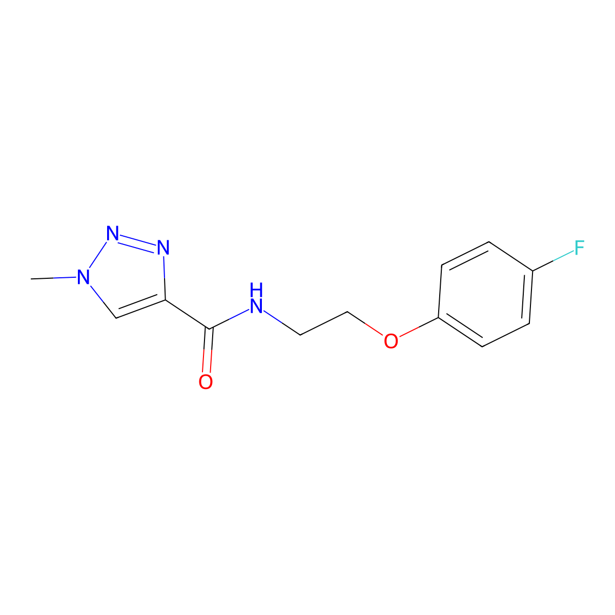N-(2-(4-fluorophenoxy)ethyl)-1-methyl-1H-1,2,3-triazole-4-carboxamide molecular structure, CAS 1206999-50-9
