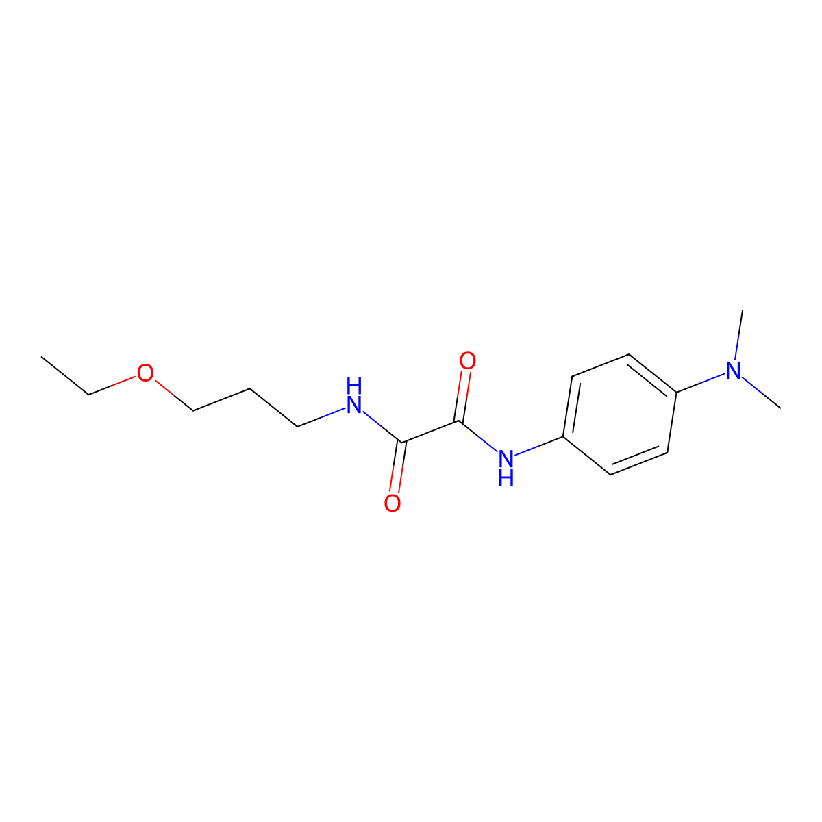 N1-(4-(dimethylamino)phenyl)-N2-(3-ethoxypropyl)oxalamide molecular structure, CAS 1206999-51-0