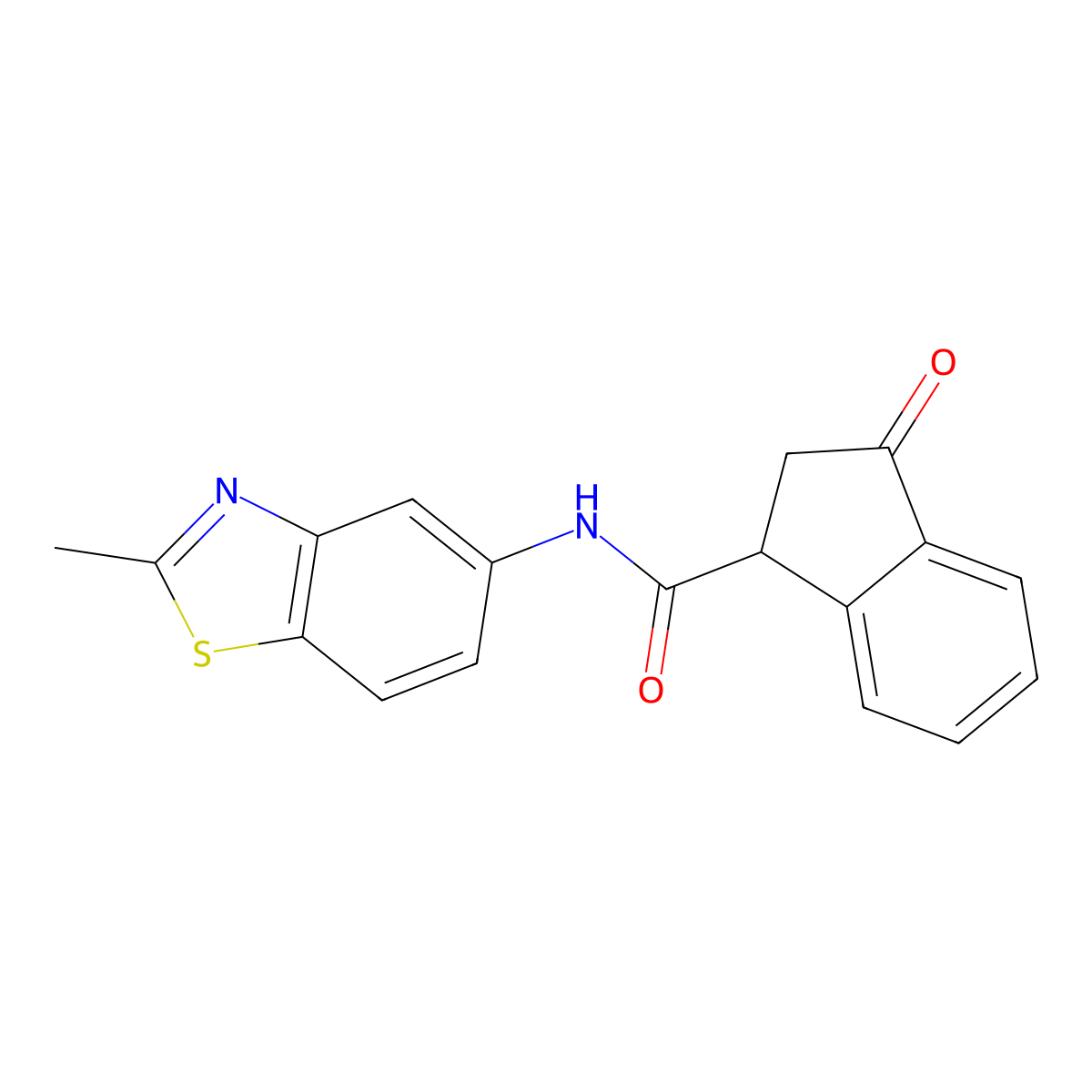 N-(2-methylbenzo[d]thiazol-5-yl)-3-oxo-2,3-dihydro-1H-indene-1-carboxamide molecular structure, CAS 1206999-57-6