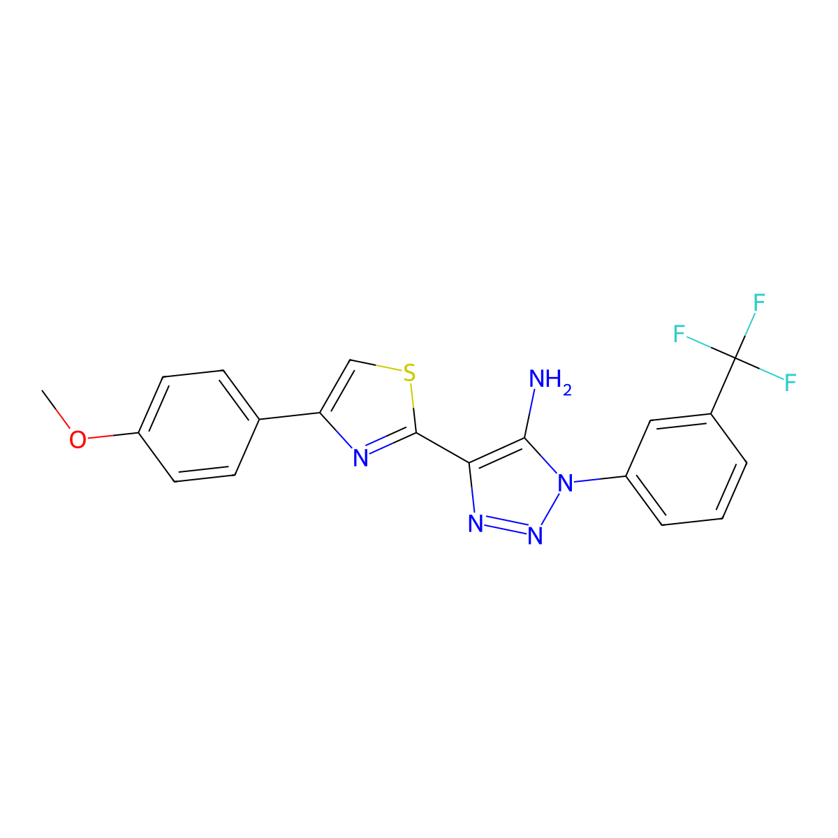 4-[4-(4-methoxyphenyl)-1,3-thiazol-2-yl]-1-[3-(trifluoromethyl)phenyl]-1H-1,2,3-triazol-5-amine molecular structure, CAS 1206999-63-4