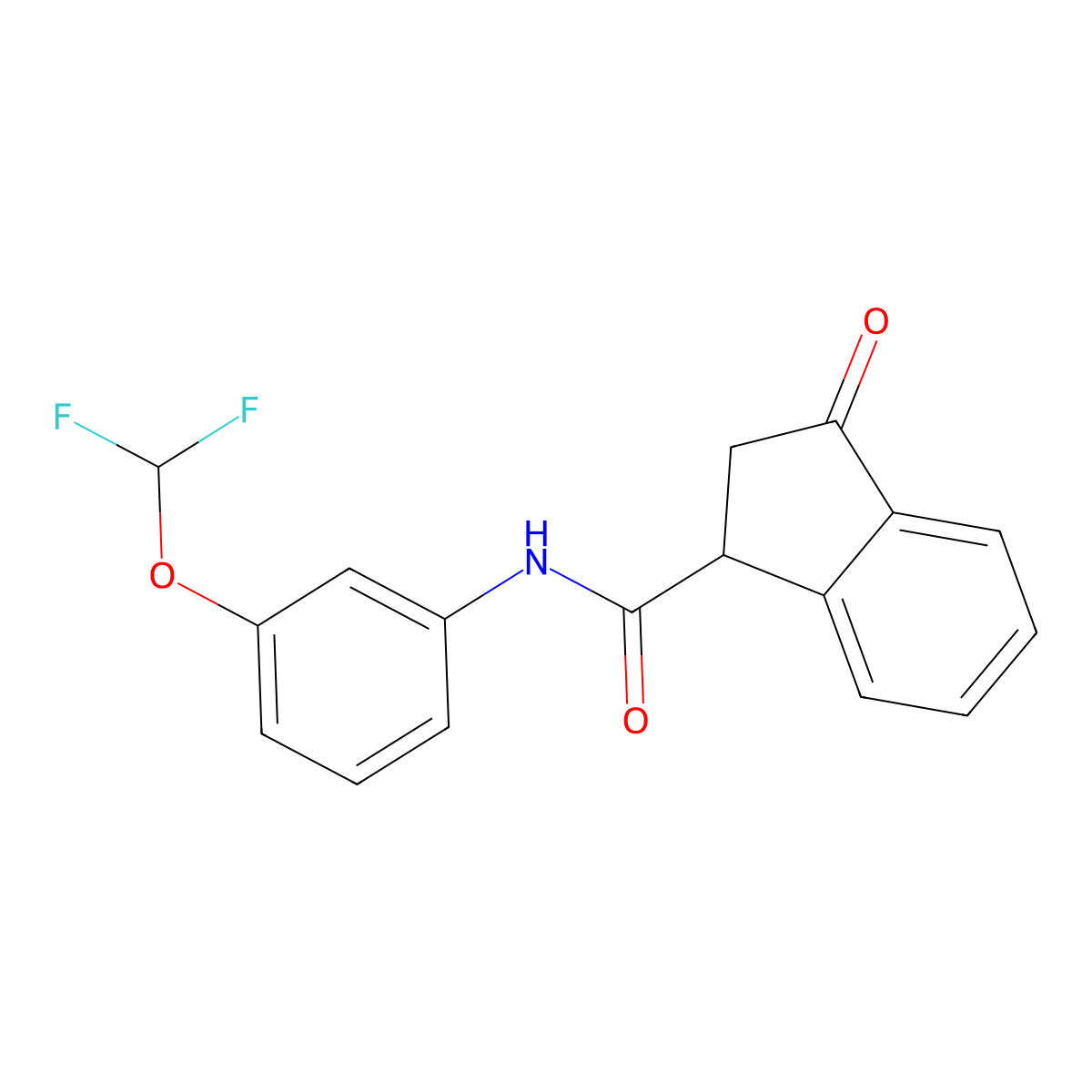N-(3-(difluoromethoxy)phenyl)-3-oxo-2,3-dihydro-1H-indene-1-carboxamide molecular structure, CAS 1206999-64-5