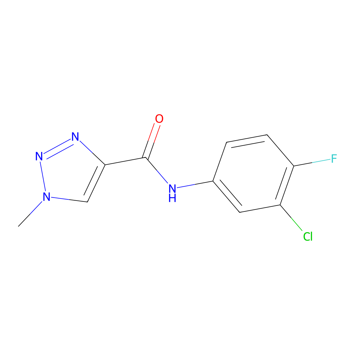 N-(3-chloro-4-fluorophenyl)-1-methyl-1H-1,2,3-triazole-4-carboxamide molecular structure, CAS 1206999-65-6